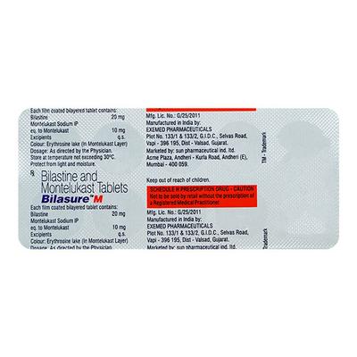 BILASURE M Tablet 10's - Allergies-Ant