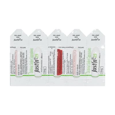 Justin 25mg Suppository 5'S - Pain relief-Nsa