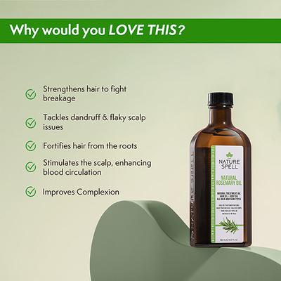 Nature Spell Rosemary With Jamaican Black Castor Oil For Hair & Skin 150 ml - Hair Oils