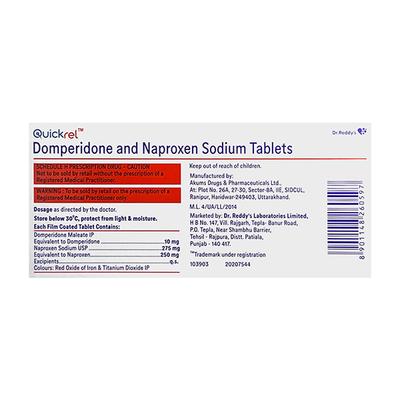 QUICKREL 10/250mg Tablet 10's - Pain relief-Nsa