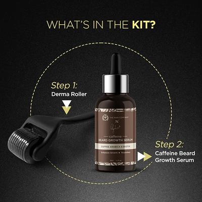 The Man Company Beard Booster Duo - Derma Roller + Caffeine Beard Growth Serum 300 gm - Derma Rollers