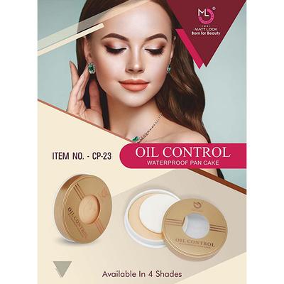 Matt Look Oil Control Waterproof Pan Cake, Face Makeup, Warm Focus 15 gm - Compact Powder