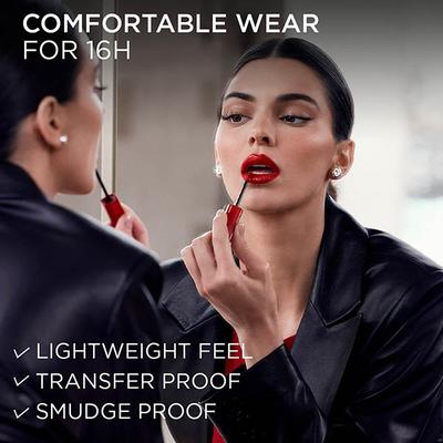 Loreal Paris Infallible Laque Resistance Lacquer-Like Shine, 16H Longwear, 420 Le Rouge Paris 4 ml - Liquid Lipsticks
