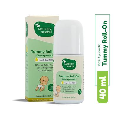 Mother Sparsh Ayurvedic Tummy Roll-On Liquid - Hing & Saunf Oil 40 ml - Creams, Lotions & Oils