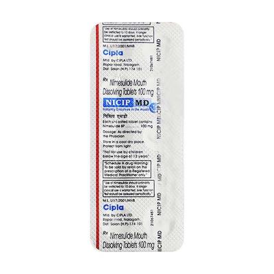 NICIP MD 100mg Tablet 10's (se) - Pain relief-Ano