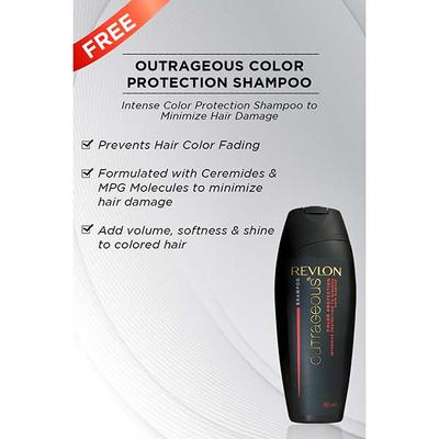 Revlon Colorsilk Hair Color with Keratin 3D Color No Ammonia - 4N Medium Brown + Outrageous Shampoo 90ml (91.8ml + 90ml) 1's - Crème