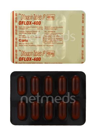Oflox 400mg Tablet 10'S - Bacterial Infections-Qui