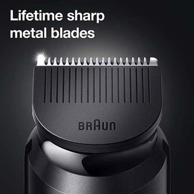 Braun MGK5380, 9-in-1 Beard Trimmer for Men from Gillette, All-in-One Tool, 7 Attachments Black and Nordic Blue 375 gm - Grooming Kits