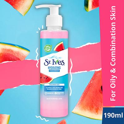 St. Ives Watermelon Hydrating Face Wash Cleanser For Combination Skin Deep Cleansing & Hydration 190 gm - Face Wash & Cleansers