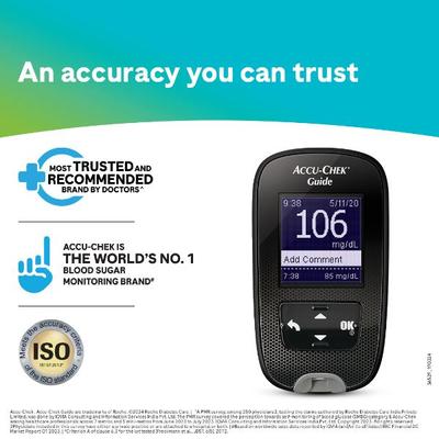 Accu-Chek Guide Glucometer Kit with Free 10 Strips - Blood Glucose Monitors/Test Strips
