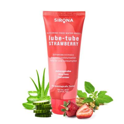 Sirona Glycerine Free Natural Strawberry Lubricant Gel for Men & Women 70 gm - Gels