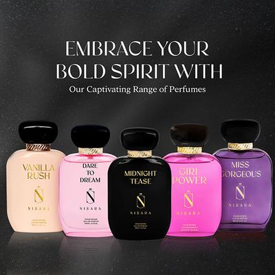 Nisara Midnight Tease Perfume Long Lasting Fragrance Floral Woody Musky Eau De Parfum For Women 100 ml - Women Perfumes (Edt/Edp)