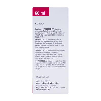 Solvin Cold AF Syrup 60ml - Cough And Cold-Cou