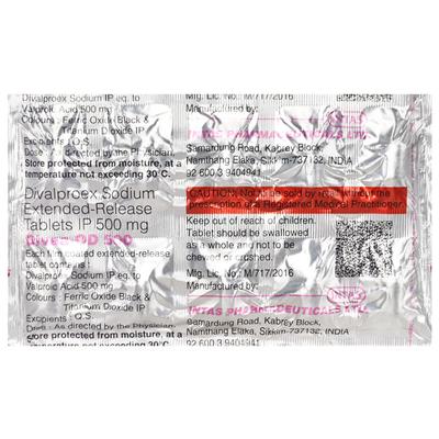 Divaa OD 500mg Tablet 10'S - Epilepsy/Convulsion-Ant