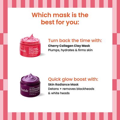 Foxtale Cherry-Collagen Whipped Clay Mask, Plumps, Firms, & Hydrates 75 gm - Masks & Peels