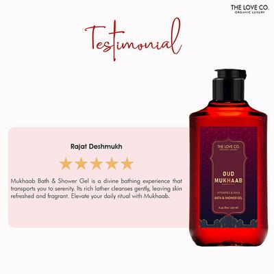 The Love Co. Luxury Oud Mukhaab Body Wash for Women - Shower Gel for Men - All Skin Types 250 ml - Shower Gels & Body Wash