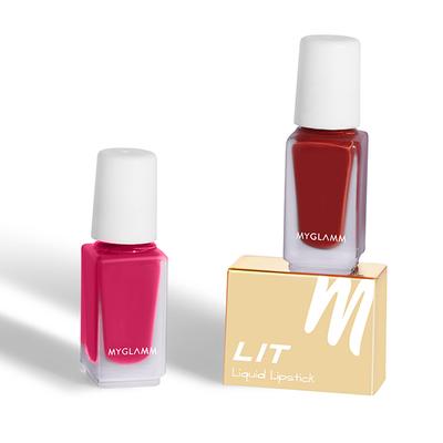 Myglamm Lit 2 In 1 Liquid Matte Lipstick - Hot Mama 4 Gm - Liquid Lipsticks