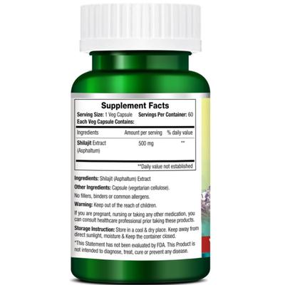 Morpheme Remedies Shilajit 500mg Extract 60's - Herbal Dietary Supplement