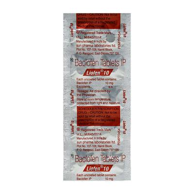 Liofen 10mg Tablet 10'S - Muscle Cramps/Spasticity-Mus