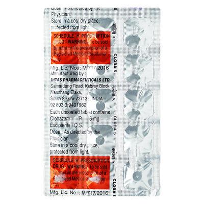 Cloba 5mg Tablet 15'S - Anxiety-Anx