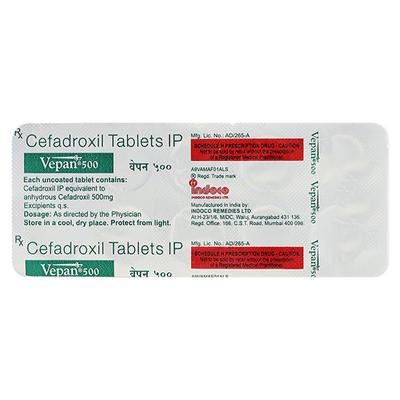 Vepan 500mg Tablet 10'S - Bacterial Infections-Cep
