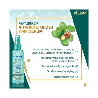 Streax Professional Vitariche Gloss Hair Serum 45 ml - Hair Serums
