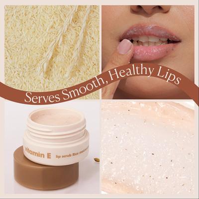 The Face Shop Vitamin E Gentle Exfoliating Lip Scrub with Korean Rice for Soft, Smooth, Glowy Lips 7 gm - Lip Scrubs