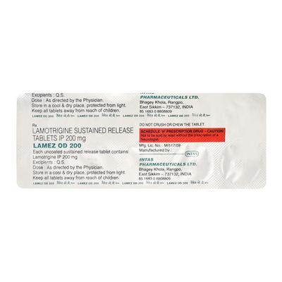 Lamez OD 200mg Tablet 10'S - Epilepsy/Convulsion-Ant