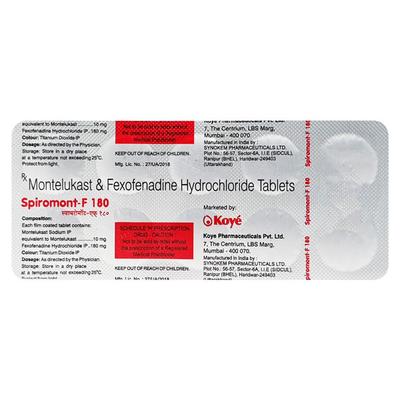 Spiromont F 180 Tablet 10'S - Allergies-Ant