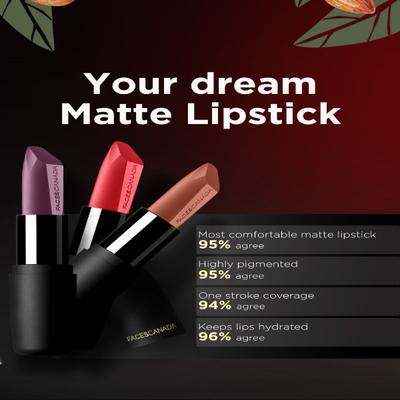 Facescanada Weightless Matte Finish Lipstick Forsake Beauty 01 4.5 gm - Lipsticks