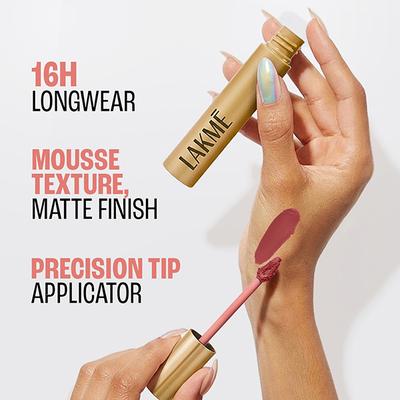 Lakme Double Duty Lip & Cheek Mousse Matte Lipstick & Soft Blush, Blush Velvet,9gm - Liquid Lipsticks