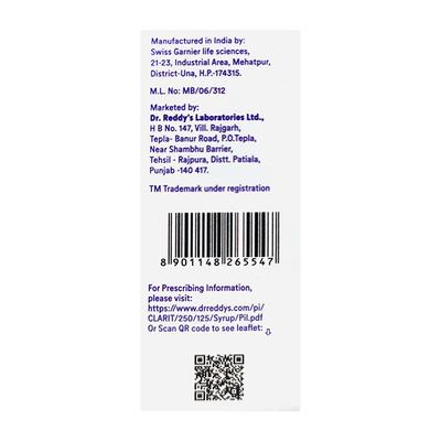 CLARIT 250mg Dry Syrup 30ml - Bacterial Infections-Mac