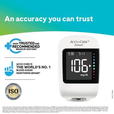 Accu-Chek Instant Glucometer with Free 10 Test Strips - Blood Glucose Monitors/Test Strips