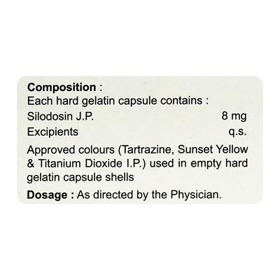 Silocap 8mg Capsule 10'S - Bladder And Prostate Disorders-Dru