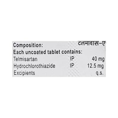 Telmavas H 40mg Tablet 10'S - Hypertension-Ang