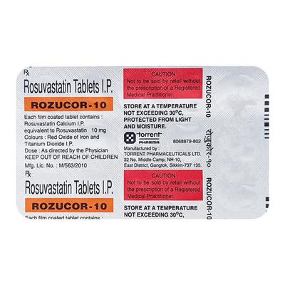 Rozucor 10mg Tablet 15'S - High Cholesterol-Dys