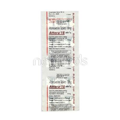 Attera 18mg Tablet 10'S - ADHD
