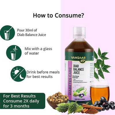 Vansaar 45+ Diab Balance Juice 1 L - Ayurvedic Juices
