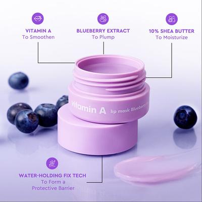 The Face Shop Vitamin A Lip Mask with Blueberry Extracts, Shea Butter for Soft, Plump Lips 7 gm - Lip Mask