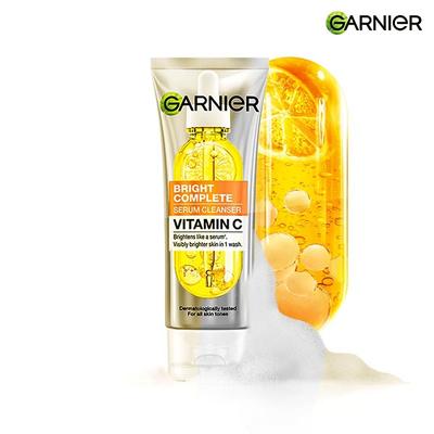 Garnier Vitamin C + Serum Face Wash for Brightening & Tan Removal for all Skin Types 100 gm - Face Wash & Cleansers