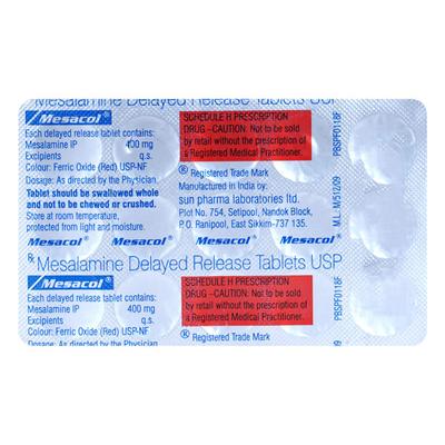 MESACOL 400mg Tablet 15's - Ulcerative Colitis/Bowel Inflammatory Disease-GIT