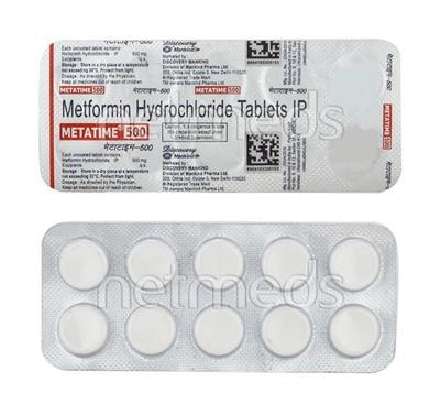 Metatime 500mg Tablet 10'S - Diabetes-Ant