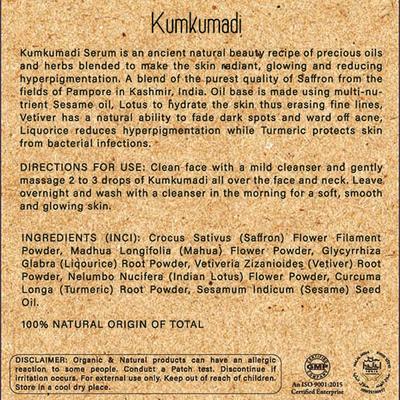 Herbal Me Kumkumadi Natural Face Oil Reduces dark spots fine lines and blemishes 15ml - Essential Oils