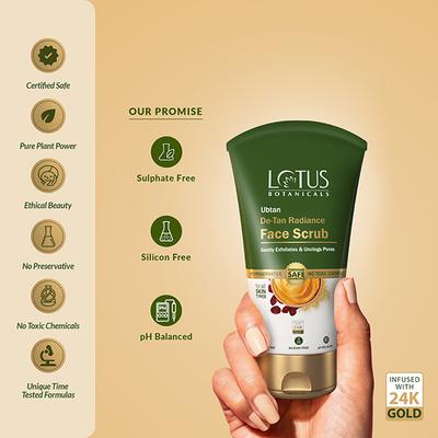 Lotus Botanicals Ubtan De-Tan Radiance Face Scrub 100 gm - Scrubs & Exfoliants