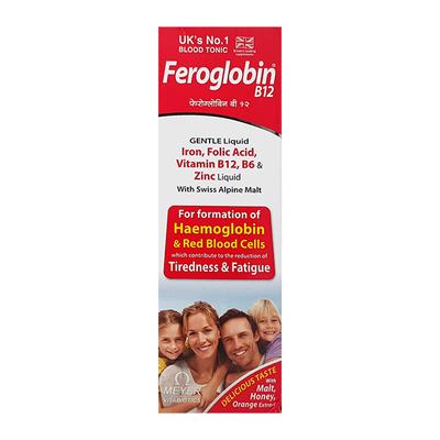 Feroglobin B12 Delicious Taste with Malt Honey Orange Extract Syrup 200ml - Supplements-Vam