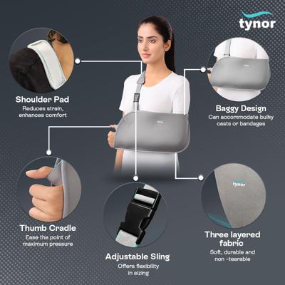Tynor Pouch Arm Sling Baggy (L) (C 06) - Abdomen/Neck/Arm/Elbow Supports