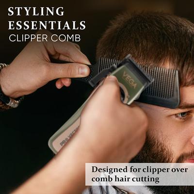 Vega Professional Clipper Comb for Salon with Anti-Static, Hair Cutting Combs Great for Barbering and Styling - Black (VPPCC-02) 1's - Hair Brushes