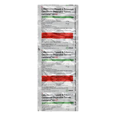 Cefchamp DT 100mg Tablet 10'S - Bacterial Infections-Cep