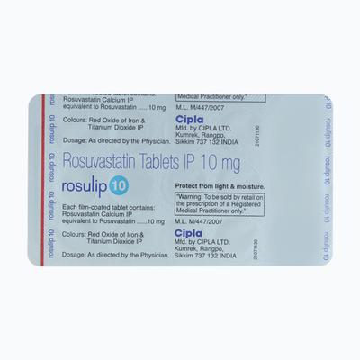 Rosulip 10mg Tablet 15'S - High Cholesterol-Dys