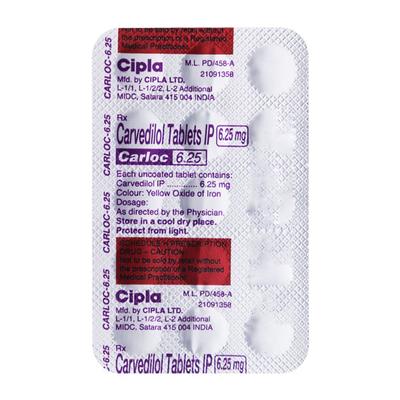 Carloc 6.25mg Tablet 15'S - Hypertension-Bet